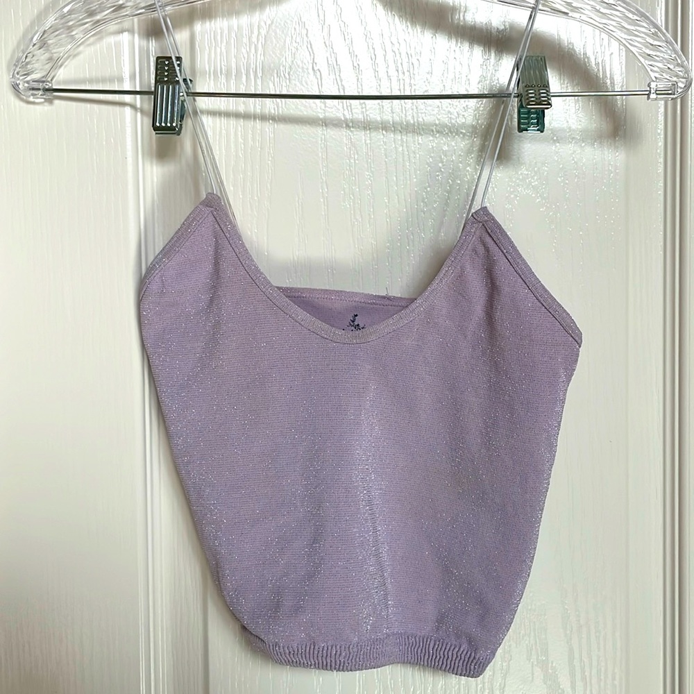 Intimately Free people purple skinny strap crop